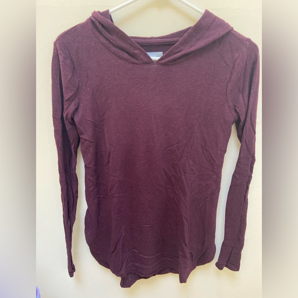 Aerie Just Add Leggings Maroon Hooded Sweatshirt; XS
